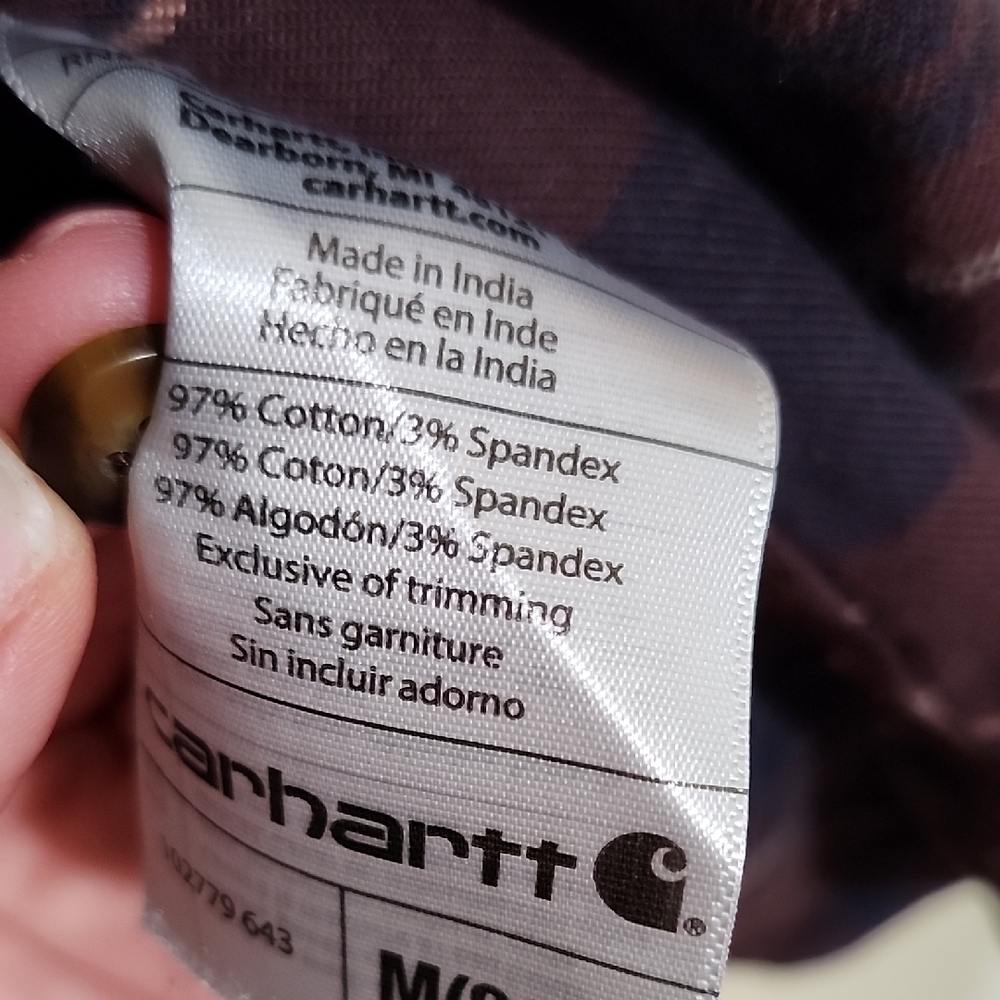 Carhartt Red and Blue Flannel Button Down Shirt - Picture 3 of 6